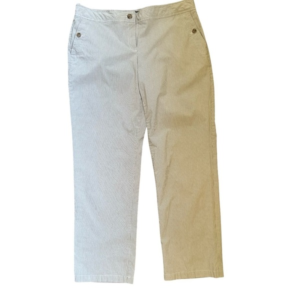 Izod Pants - IZOD Dress Pants Women’s 14 Brown and White Stripes Stretch